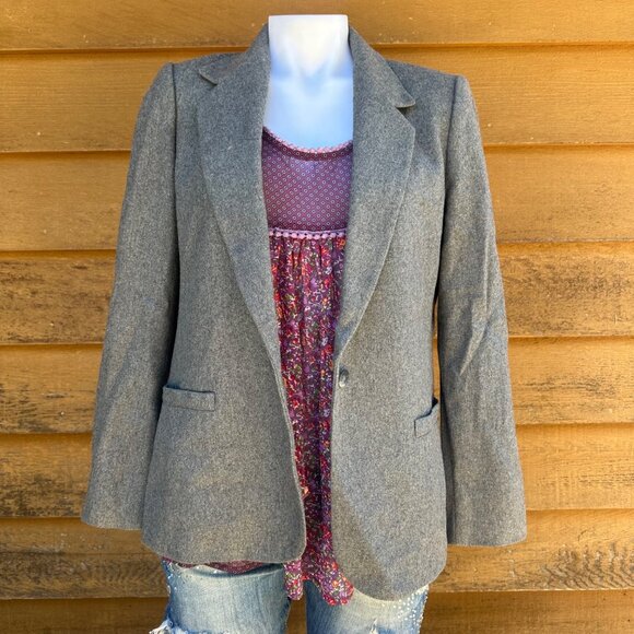 Vintage John Meyer Wool Grey Business Blazer Woman’s Size 12 - Picture 1 of 9